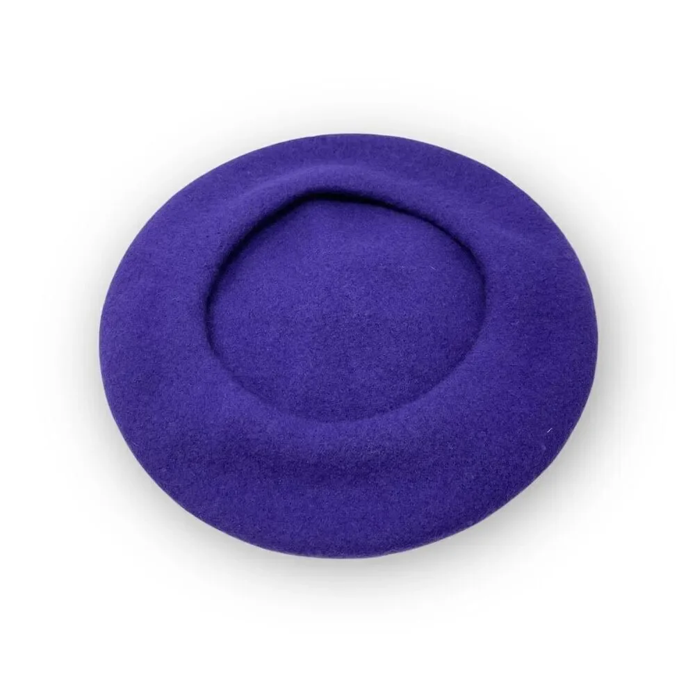 KB Beret Hat Purple Wool Felt Classic Beret Cap Cabbie Newsboy Women’s OSFM
